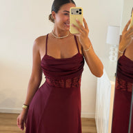 Vestido Elegance estilo corpete - bordô