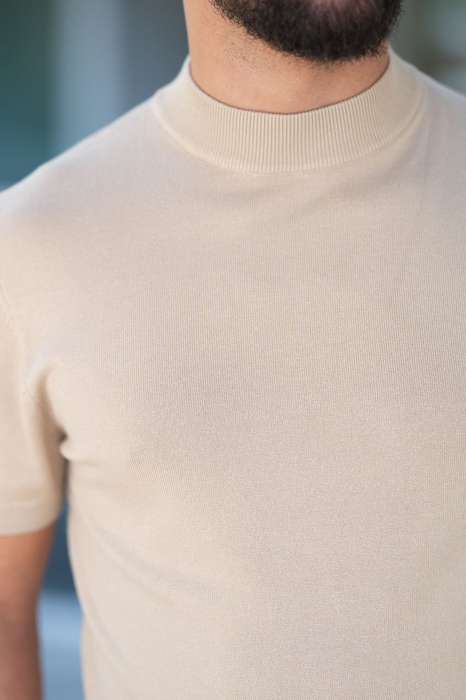 Homem | Camisola manga curta malha creme