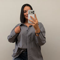 Camisola | Camisa xadrez - tons azuis