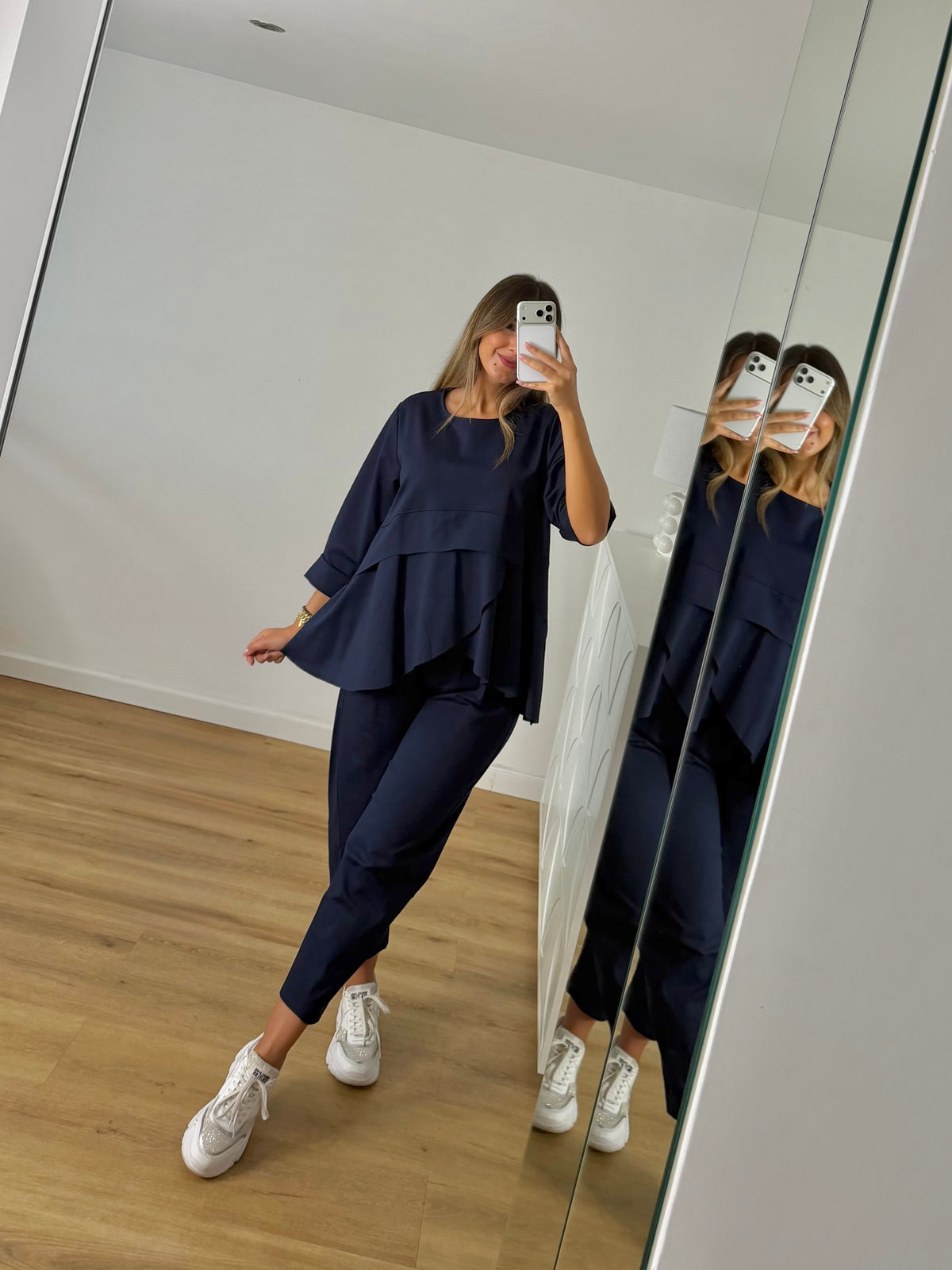 Conjunto pétala com calça BEST SELLER - azul marinho