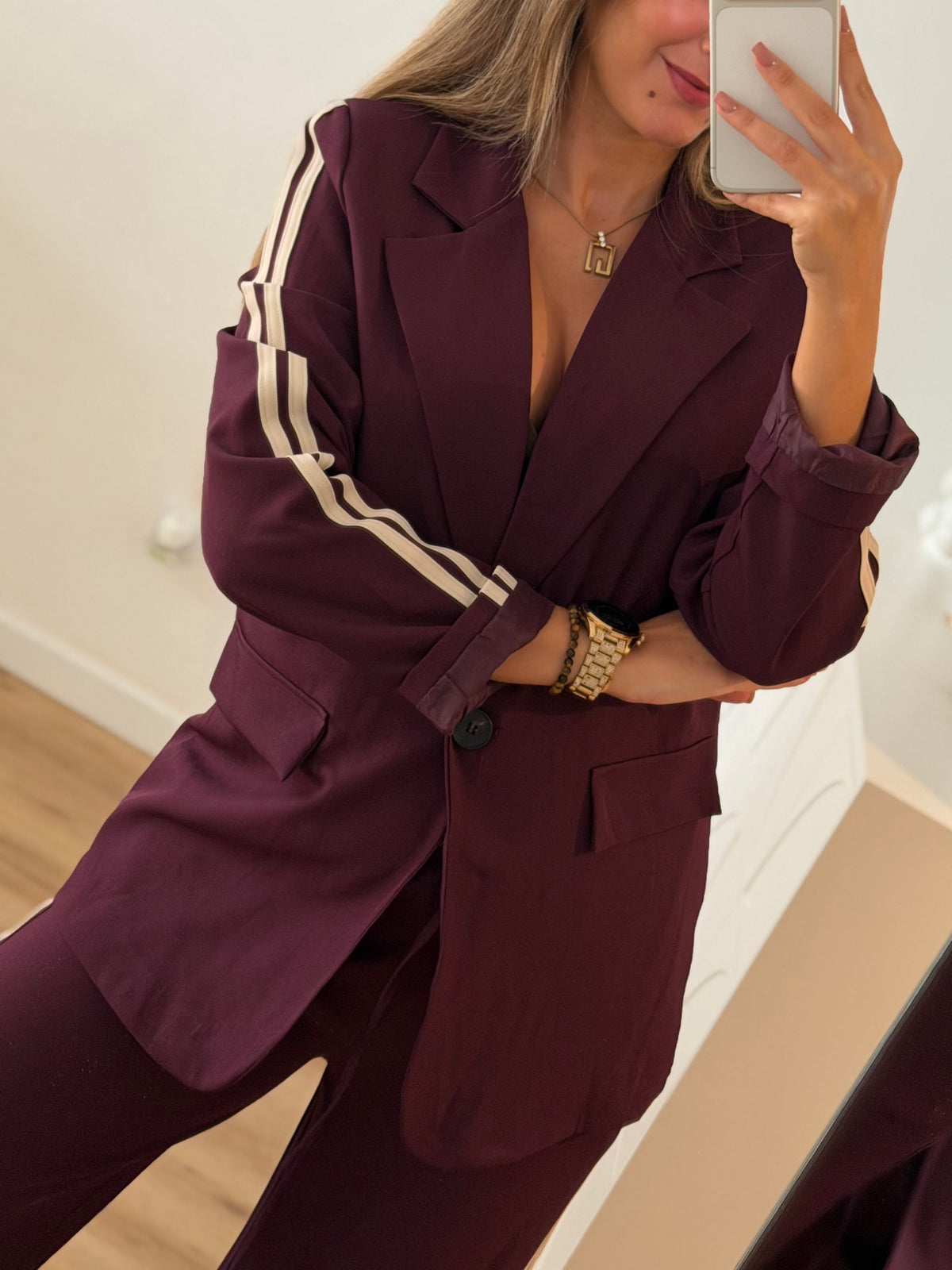 Conjunto blazer e calça Bordeaux