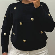 Camisola corações dourados