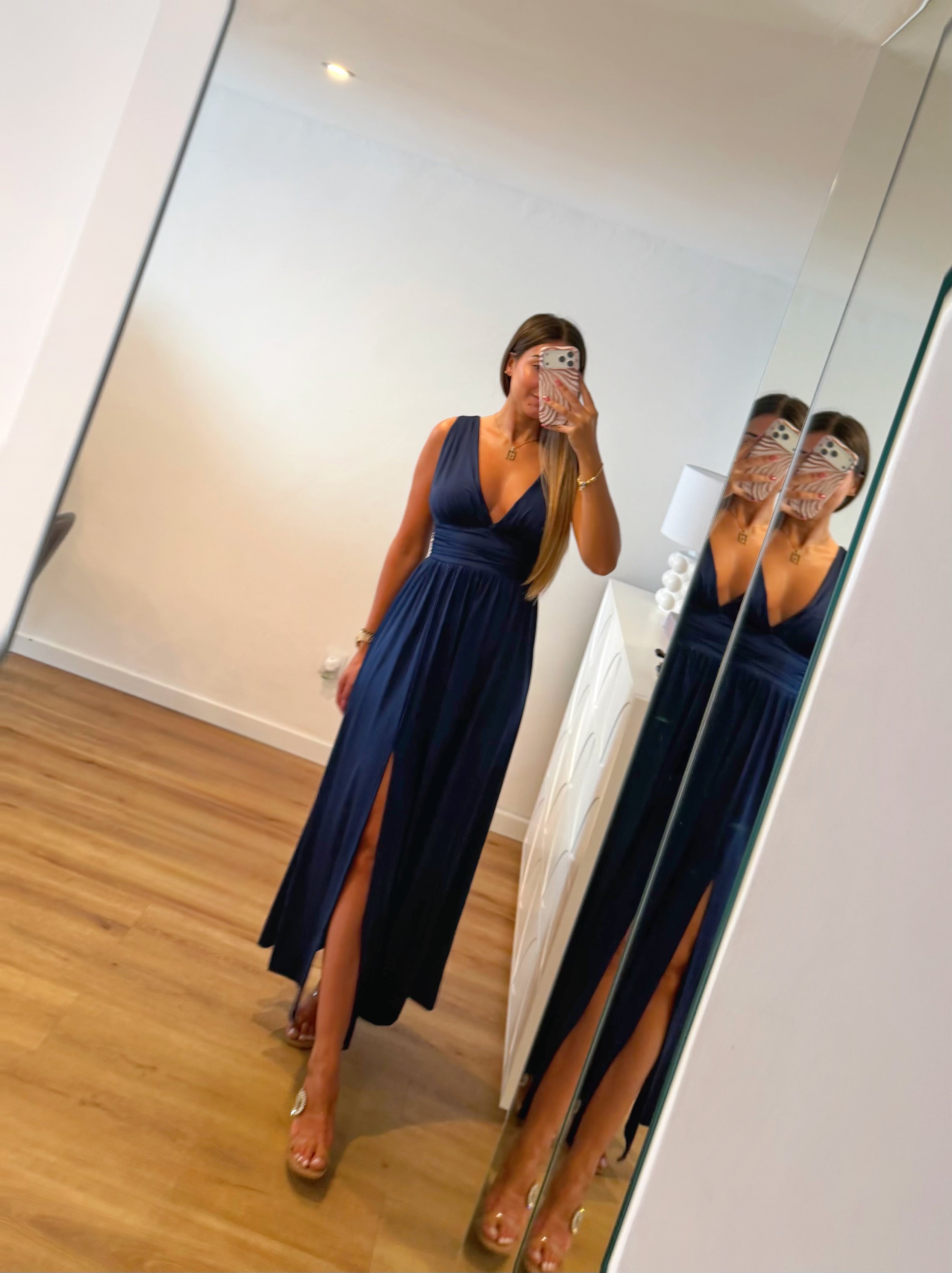 Vestido Fluido azul escuro