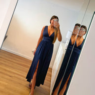 Vestido Fluido azul escuro