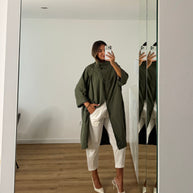 Casaco | gabardine Bloom verde kaki