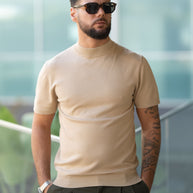 Homem | Camisola manga curta malha creme