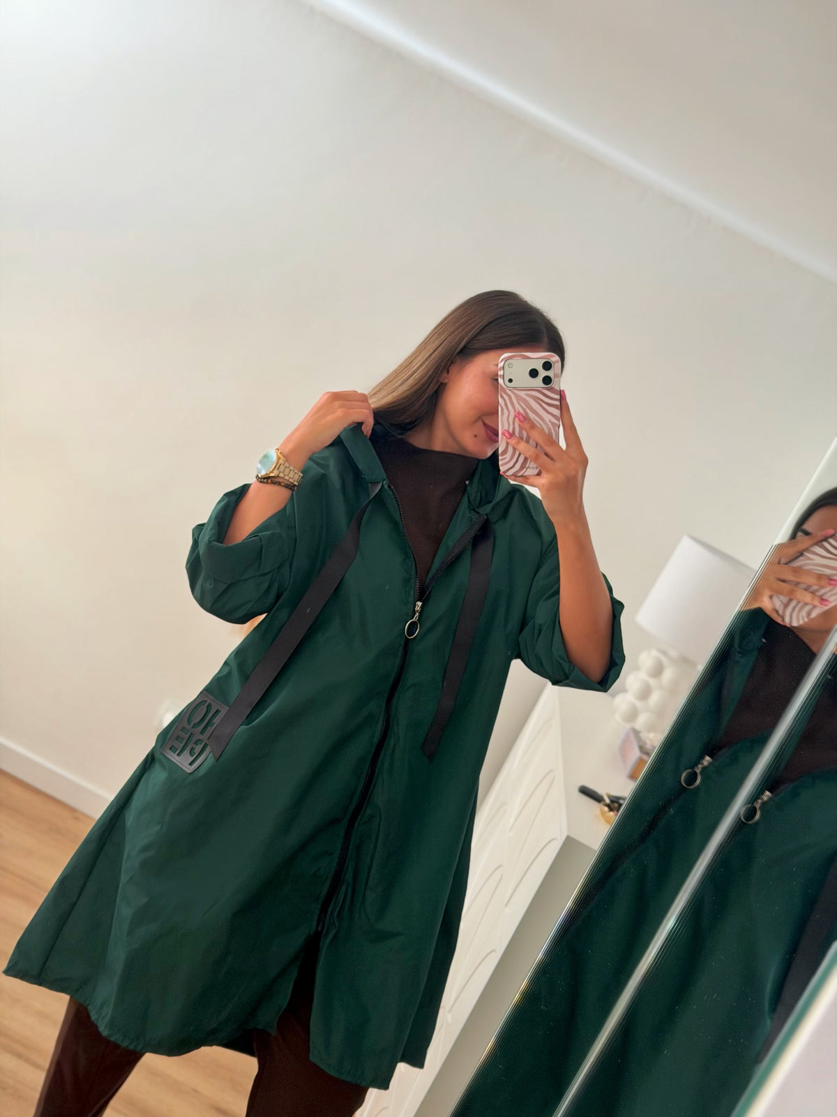 Parka comprida Verde escuro