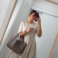 Vestido toque macio bege