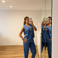 Conjunto Assimétrico azul denim
