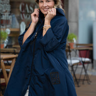 Parka Comprida azul marinho