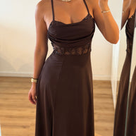 Vestido Elegance estilo corpete - castanho