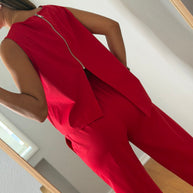 Conjunto assimétrico vermelho