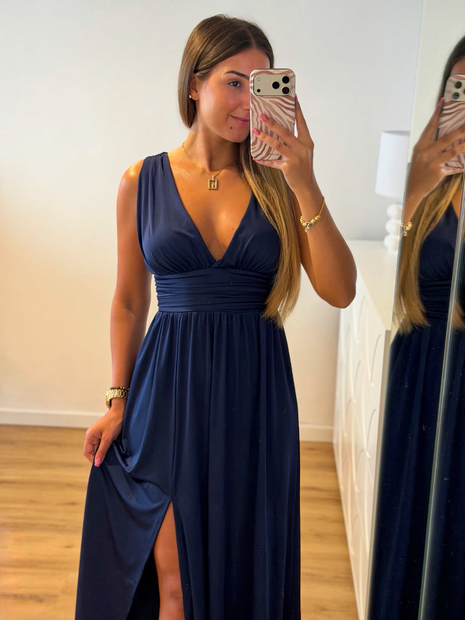 Vestido Fluido azul escuro