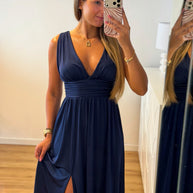 Vestido Fluido azul escuro