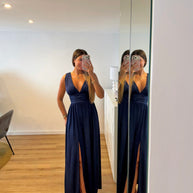 Vestido Fluido azul escuro