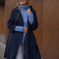 Parka Comprida Azul Marinho