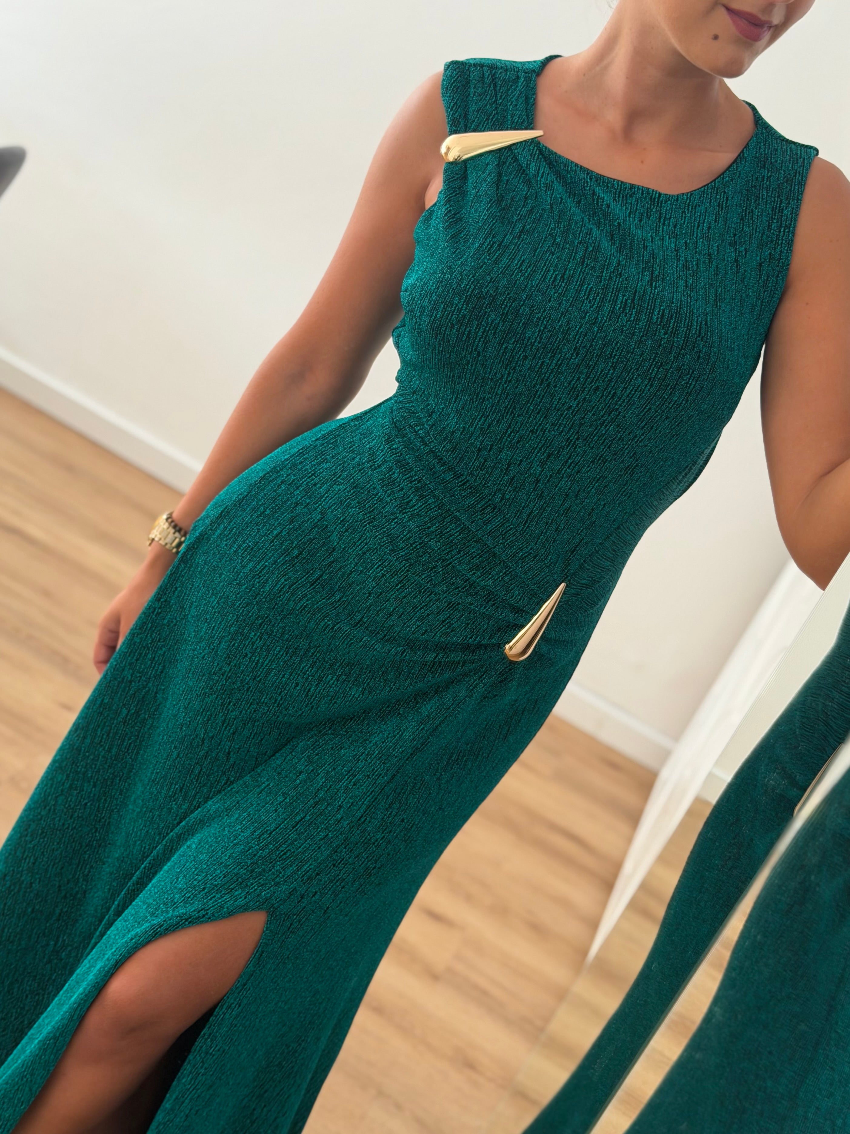 Vestido gota e racha - verde
