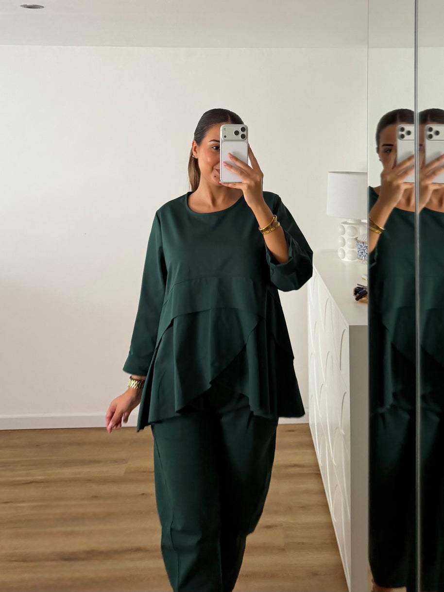 Conjunto pétala com calça BEST SELLER - verde escuro