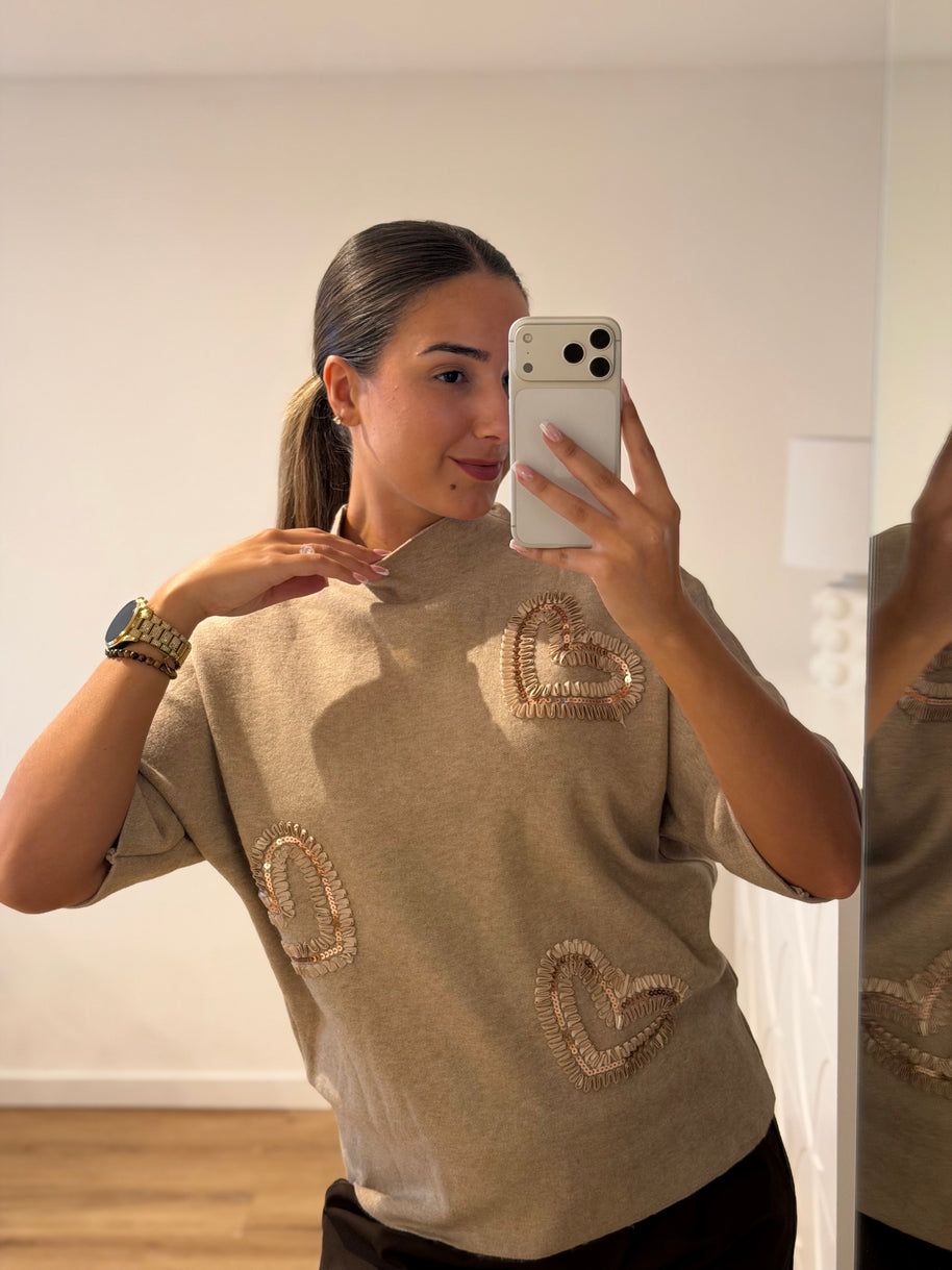 Blusa corações | camisola em algodão