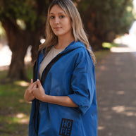 Parka Curta Azul Denim