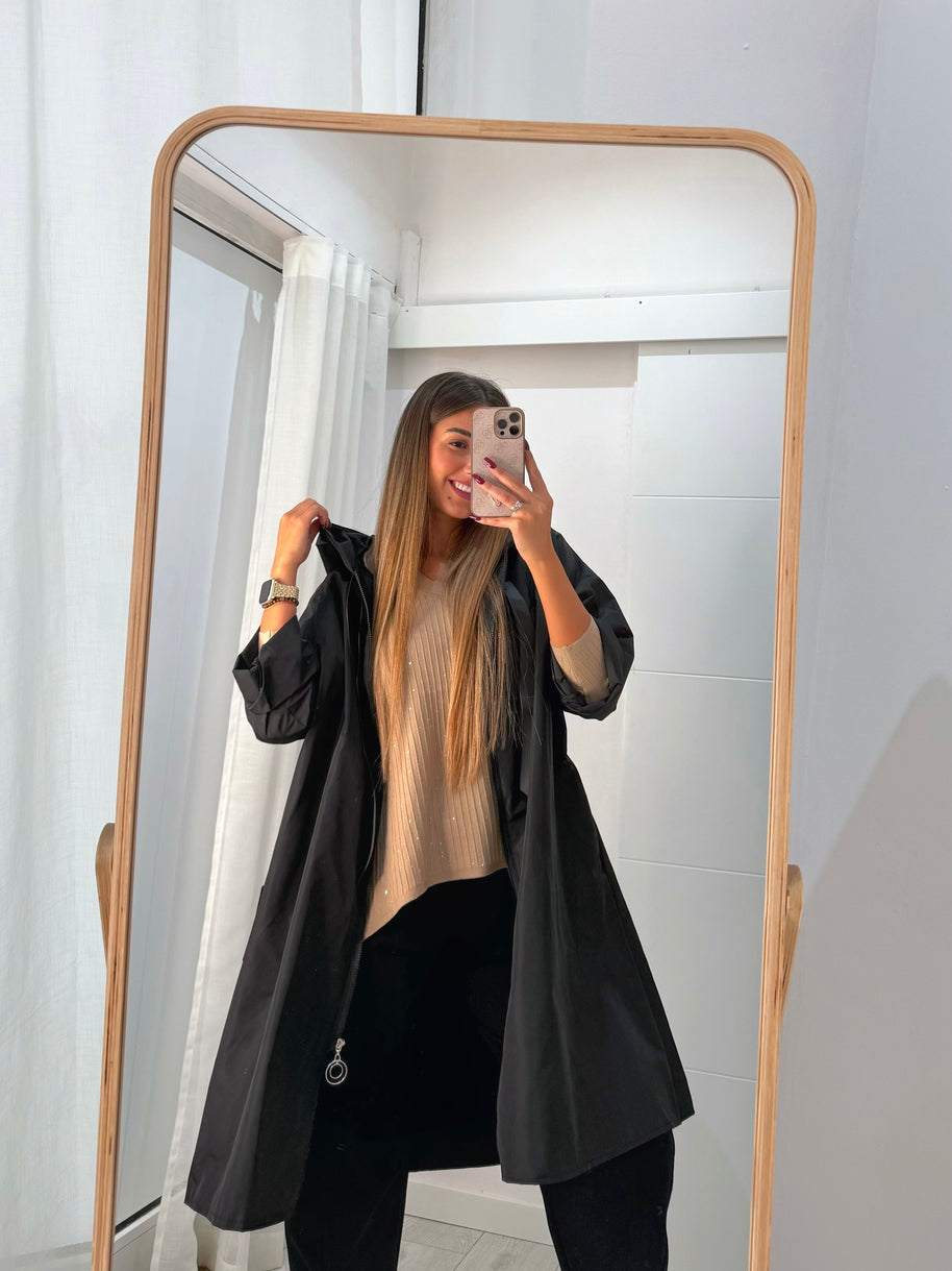 Parka Comprida Preta