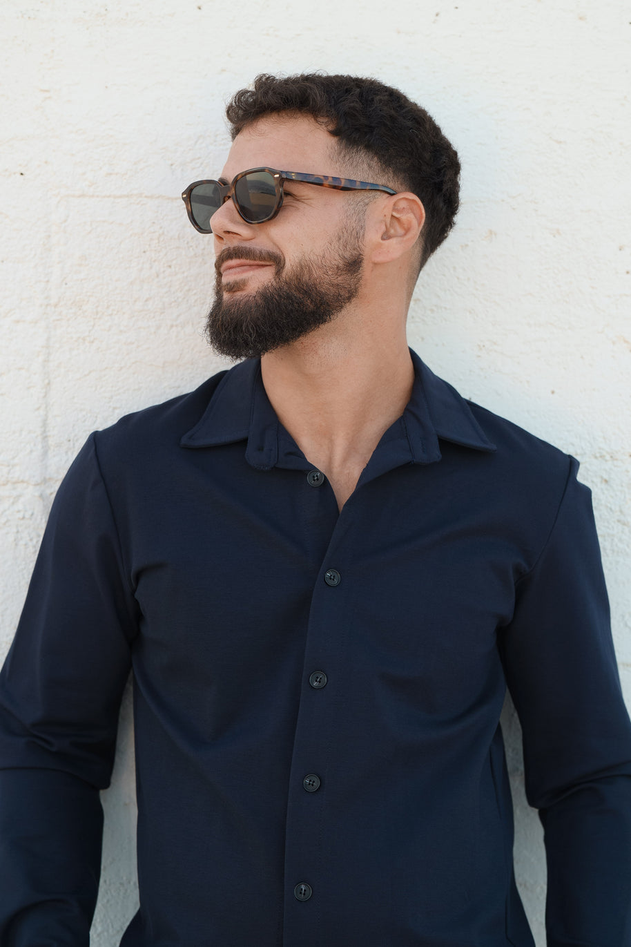 Homem | Camisa azul marinho - toque macio