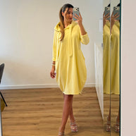 Vestido com bolsos - amarelo