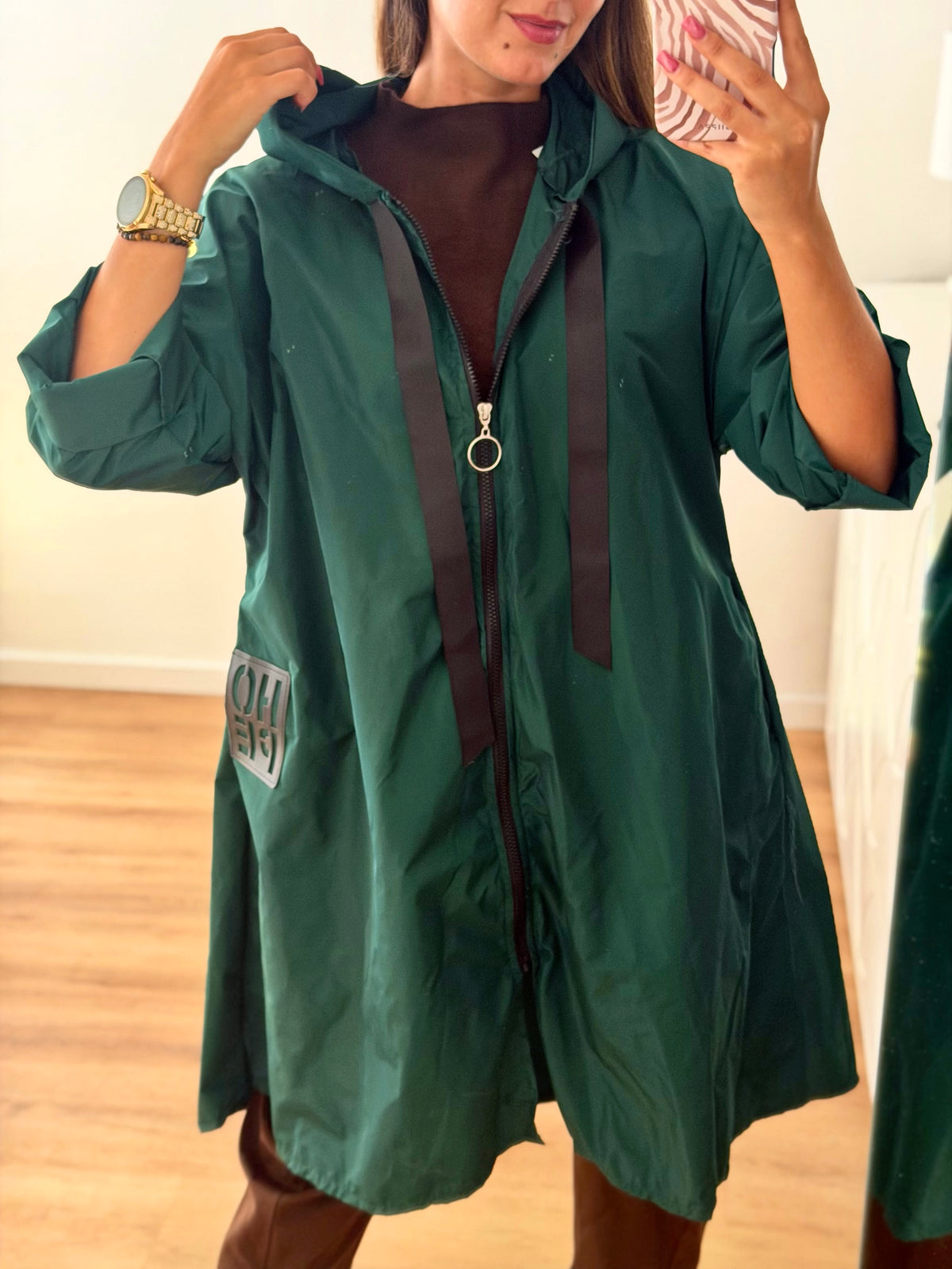 Parka comprida Verde escuro