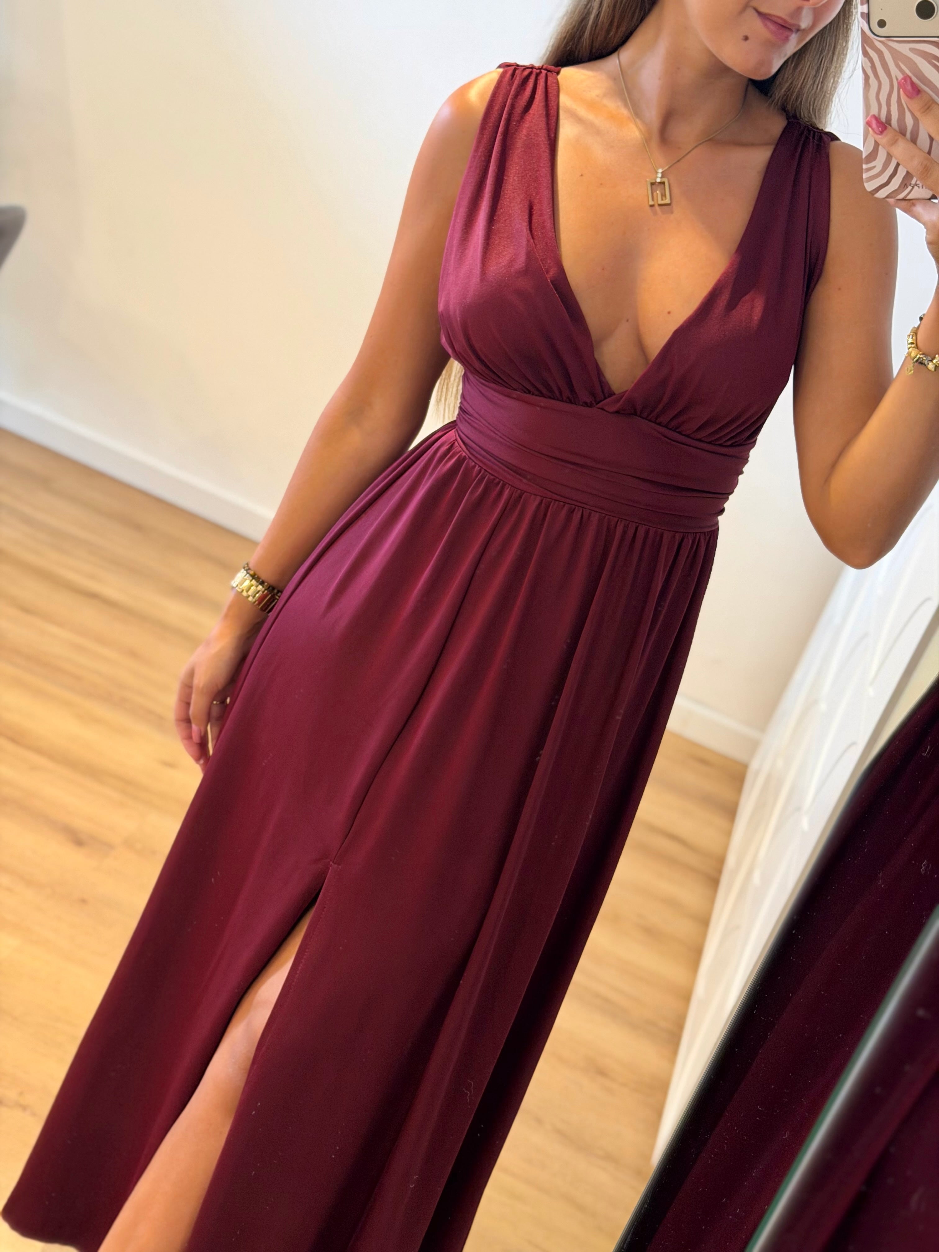 Vestido Fluido bordeaux