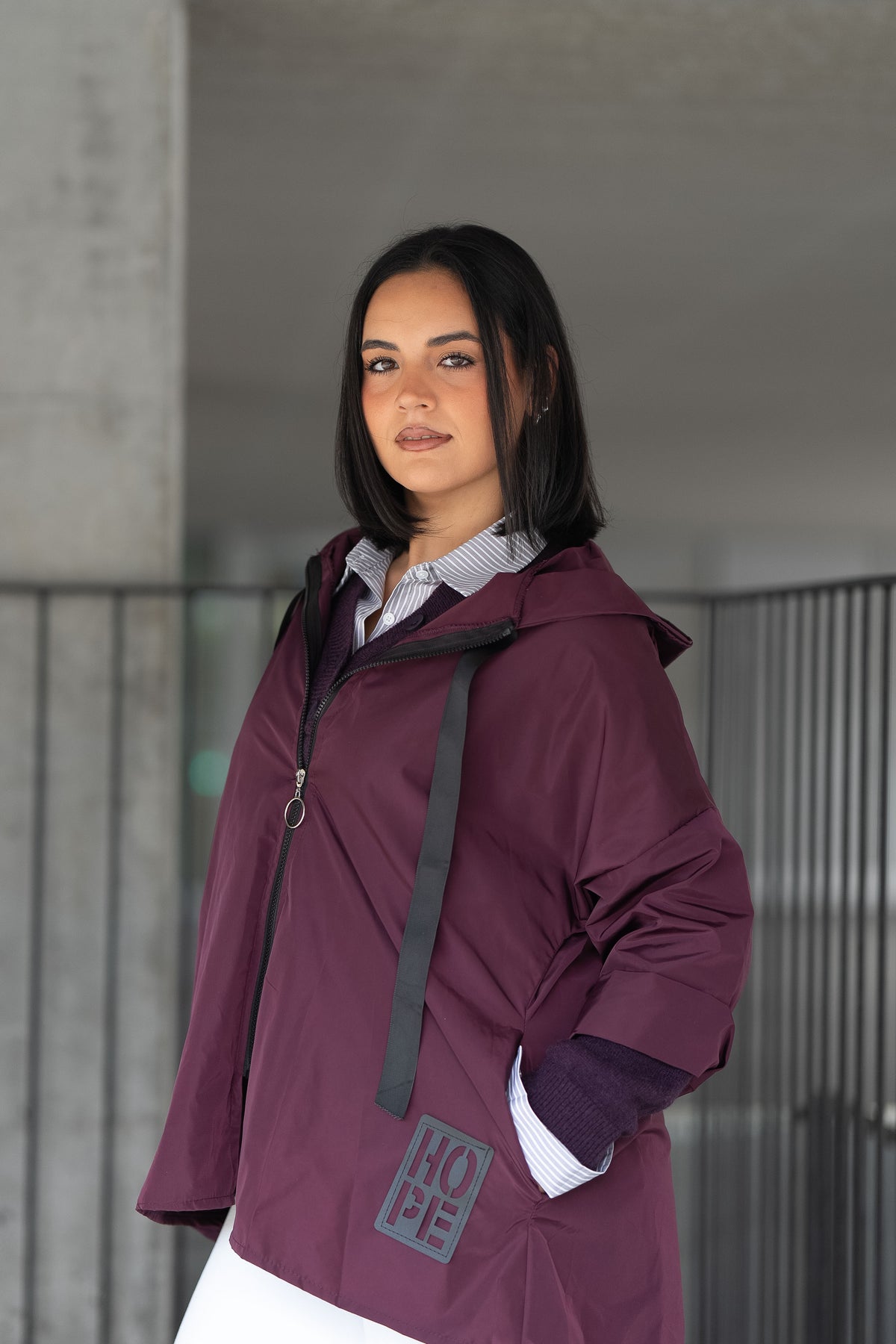 Parka Curta Bordeaux