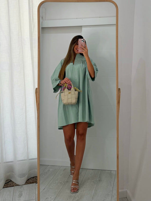 Vestido verde água