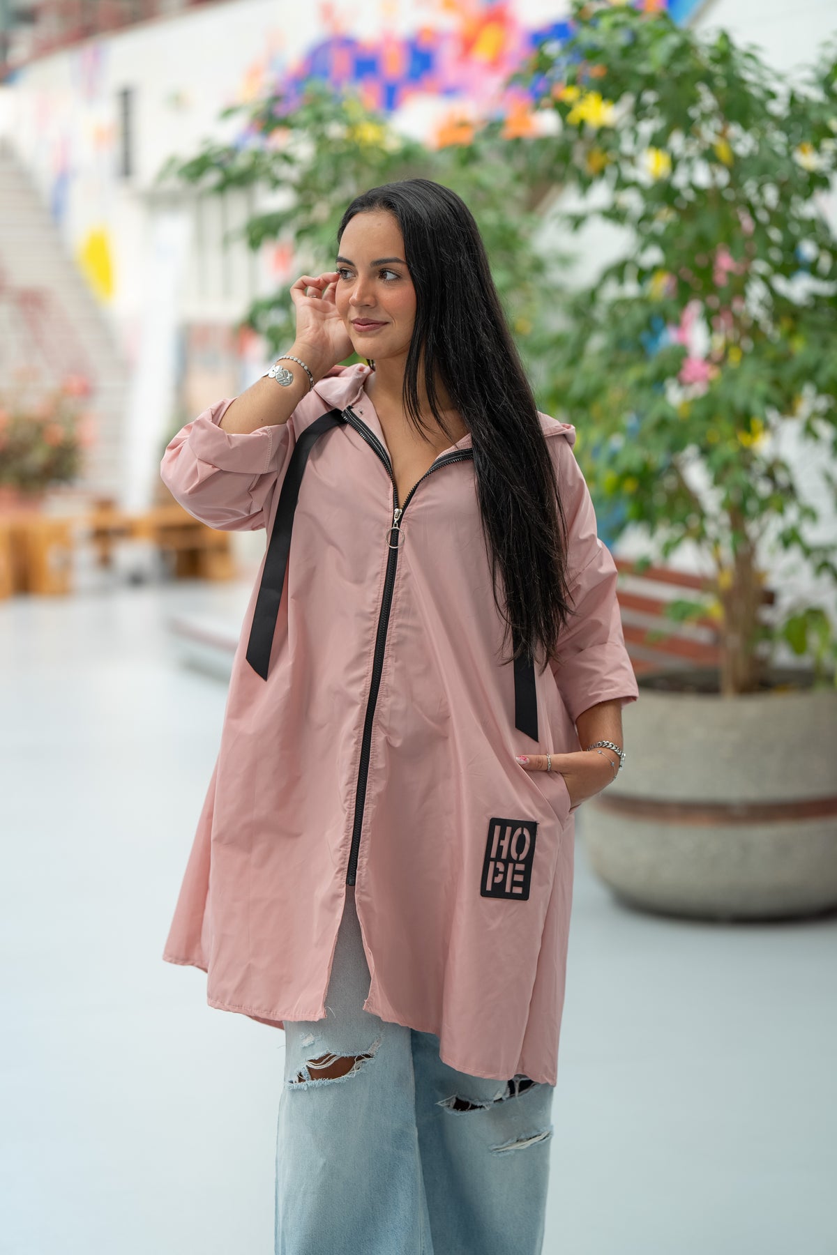 Parka Comprida rosa velho
