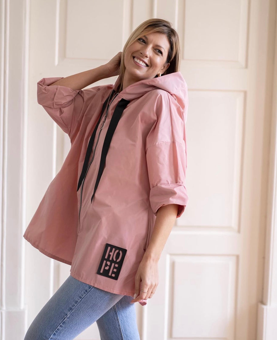 Parka Curta rosa seco