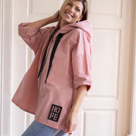 Parka Curta rosa seco