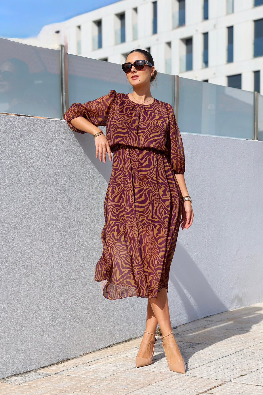 Vestido tipo zebra - lilás