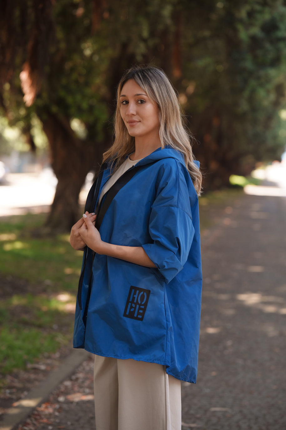 Parka Curta Azul Denim