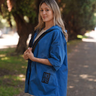 Parka Curta Azul Denim