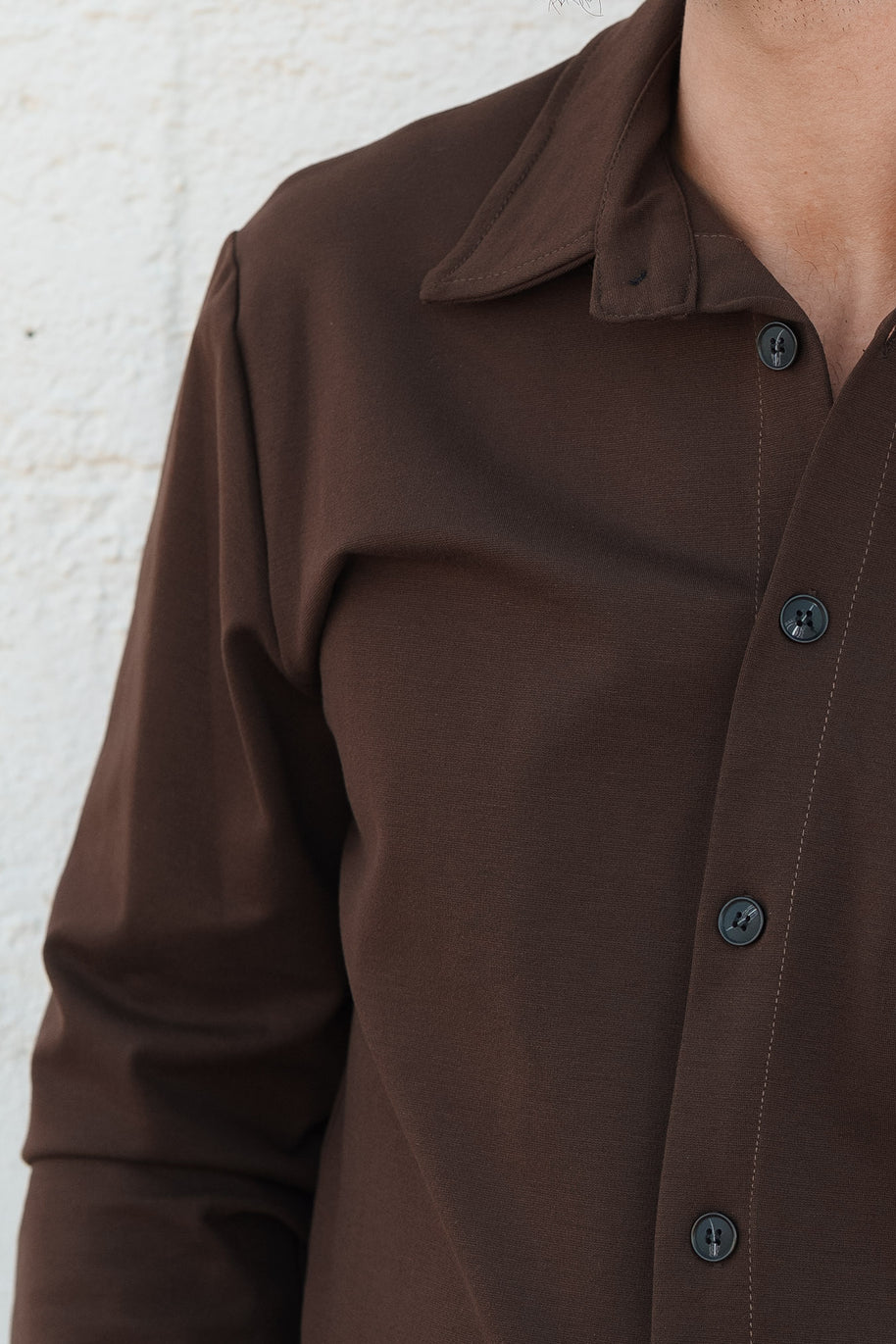 Homem | Camisa castanha - toque macio