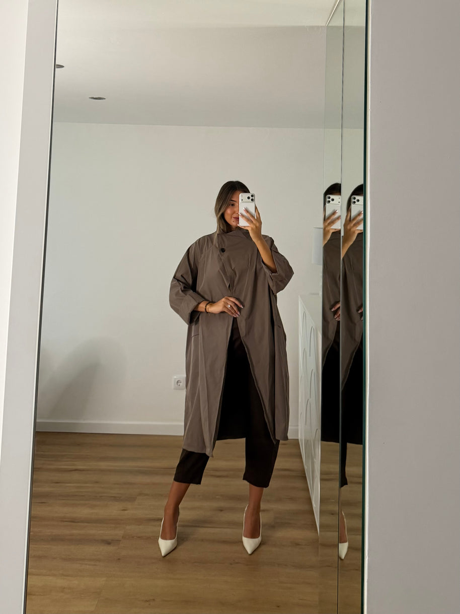 Casaco | gabardine Bloom taupe