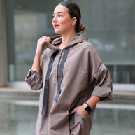 Parka Curta taupe