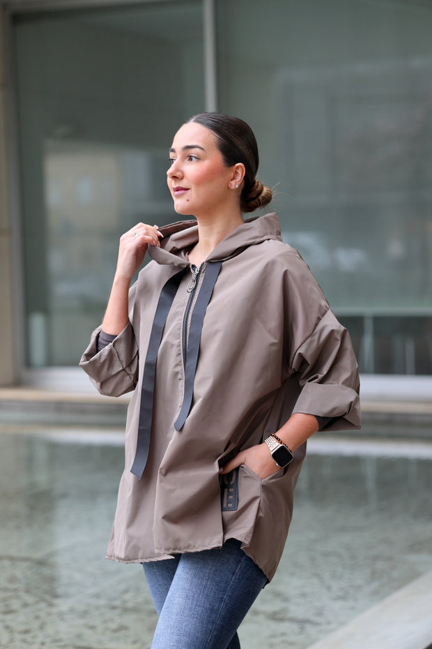 Parka Curta taupe
