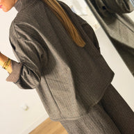 Conjunto tecido tipo denim TAUPE