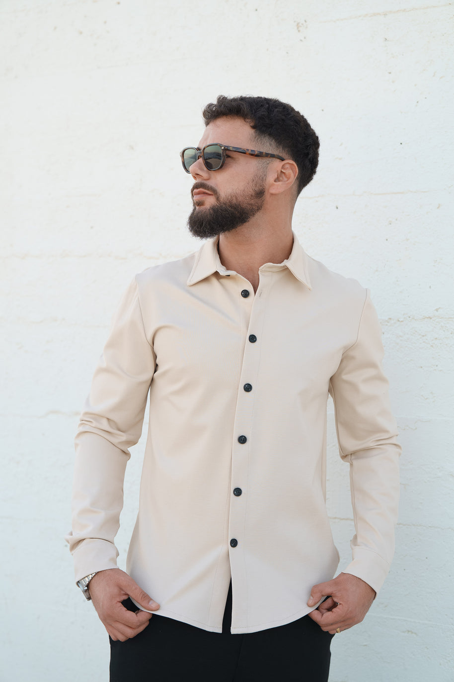 Homem | Camisa bege - toque macio