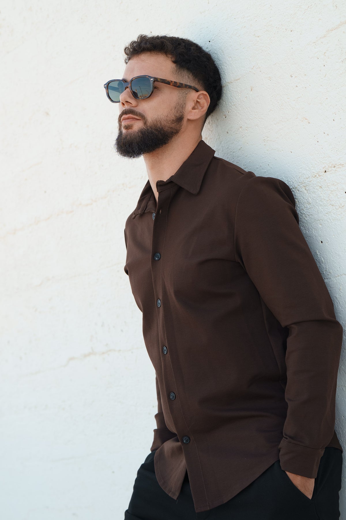 Homem | Camisa castanha - toque macio