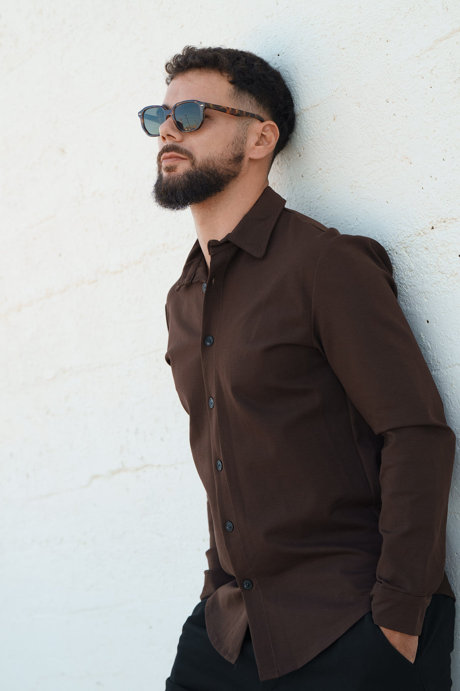 Homem | Camisa castanha - toque macio