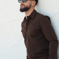 Homem | Camisa castanha - toque macio