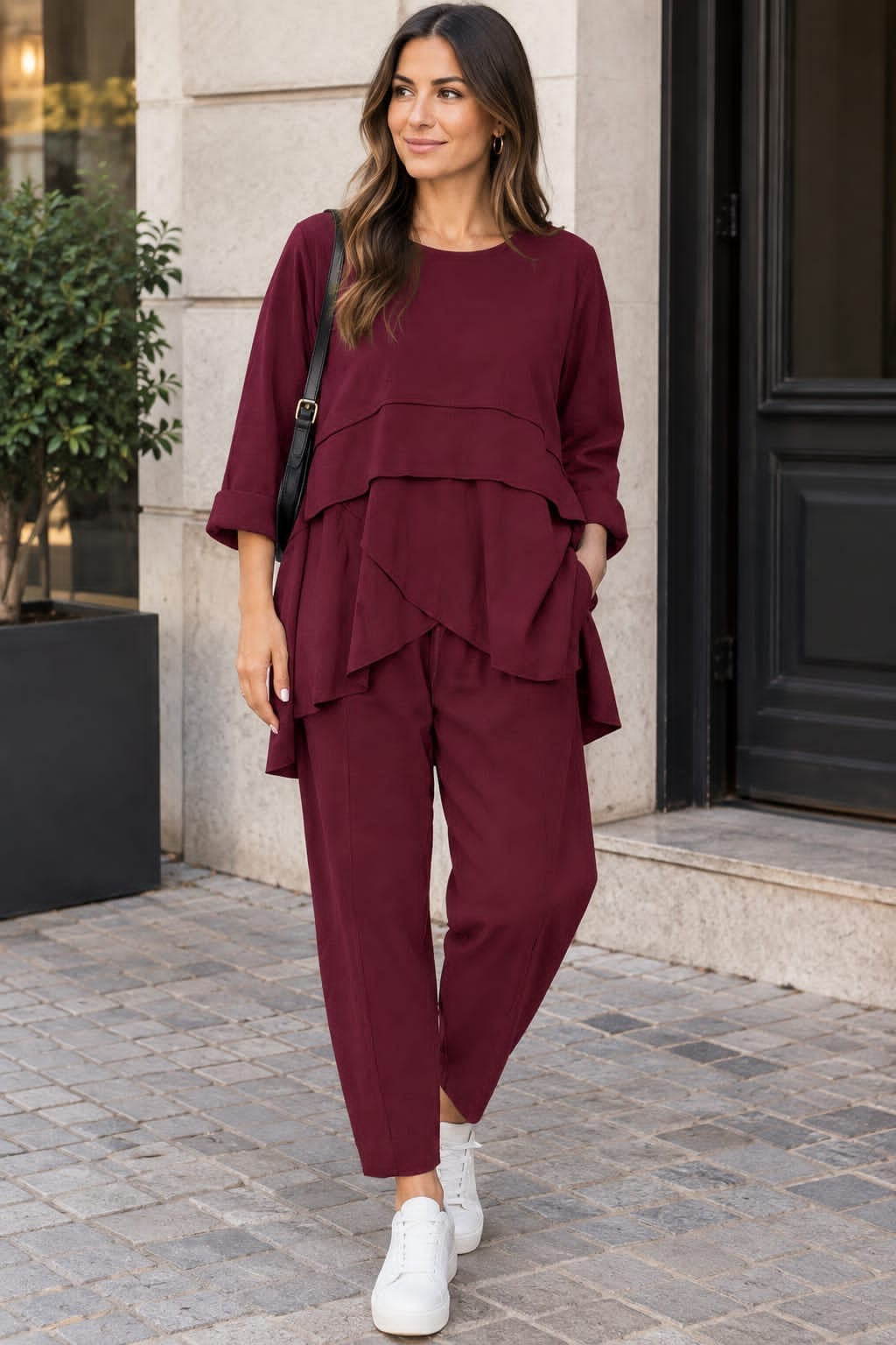 Conjunto pétala - Bordeaux