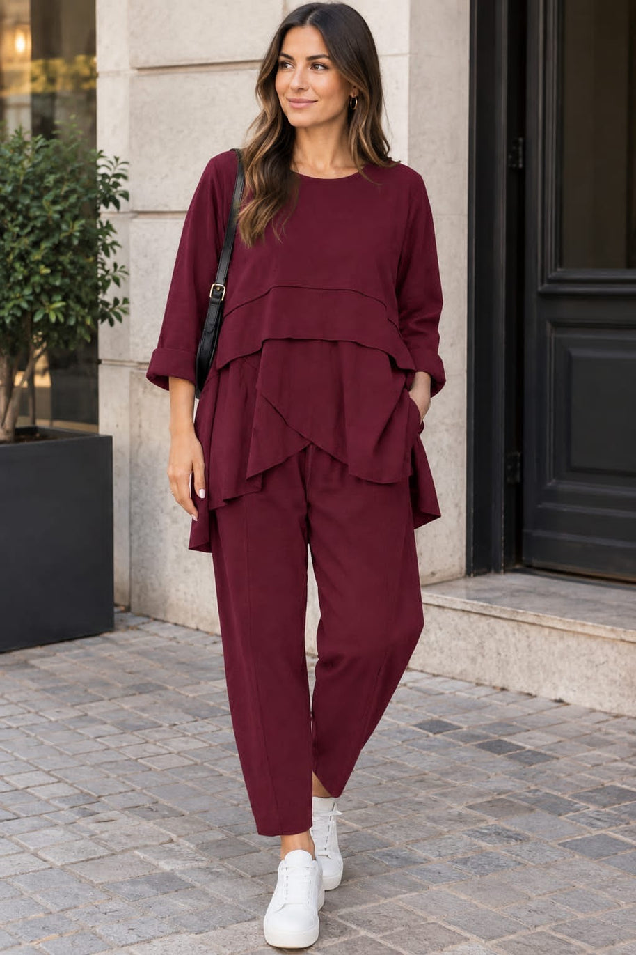 Conjunto pétala - Bordeaux