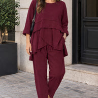Conjunto pétala - Bordeaux