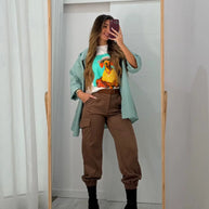 Parka Curta Verde Água